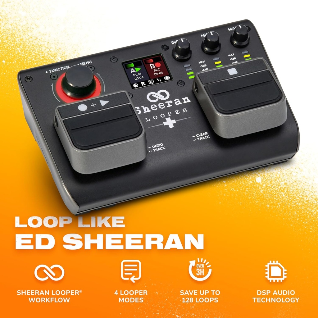 Sheeran Looper + Stereo Looping Pedal with Encoder, Record/Play