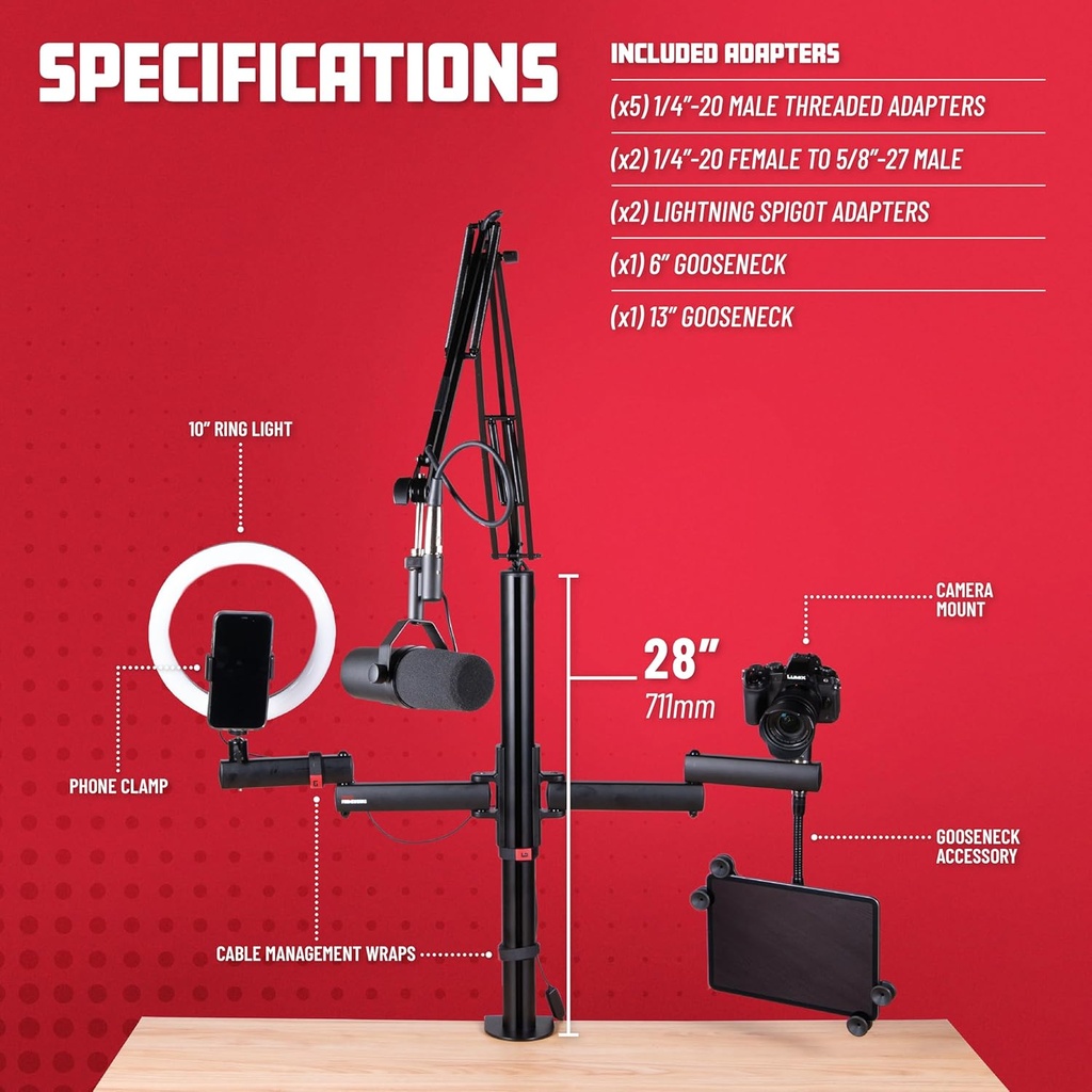 Gator Creator Tree with Light, Mic & Camera Attachments