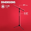 Gator GFW-MIC-2120 Tripod Mic Stand with Telescoping Boom and Deluxe One-Handed Clutch