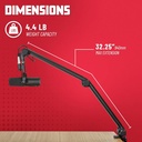 Gator GFWMICBCBM3000 Deluxe Broadcast Mic Boom Stand For Podcasts & Recording