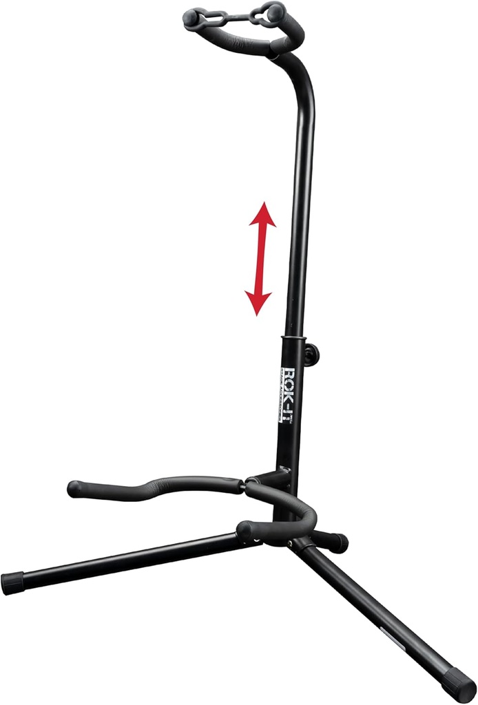 Rok-It RI-GTRSTD-1 Tubular Guitar Stand to Hold Electric or Acoustic Guitars. Padded Body and Neck Cradle