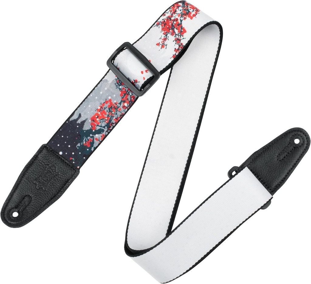 Levy's MPD2-116 2" Cherry Blossoms & Snow Guitar Strap