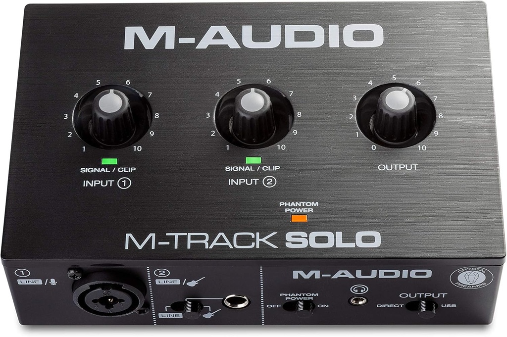 M-Audio M-Track Solo 2-Channel USB Audio Interface with Phantom Power & Instrument Input