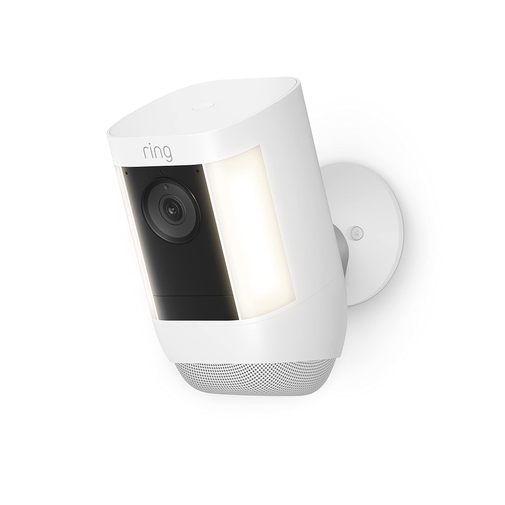 Ring Spotlight Cam Pro (White), Battery | 3D Motion Detection, Two-Way Talk with Audio+ and Dual Band Wifi