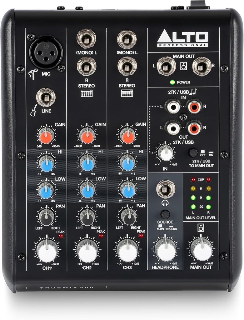 Alto TrueMix 500 5-Channel Analog Mixer w/ USB