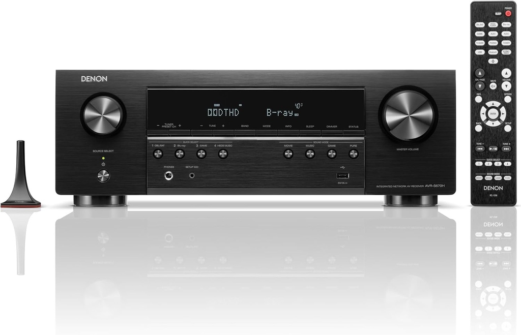 Denon AVR-S670H 5.2 Ch Home Theater Receiver - 8K UHD HDMI Receiver (75W X 5)
