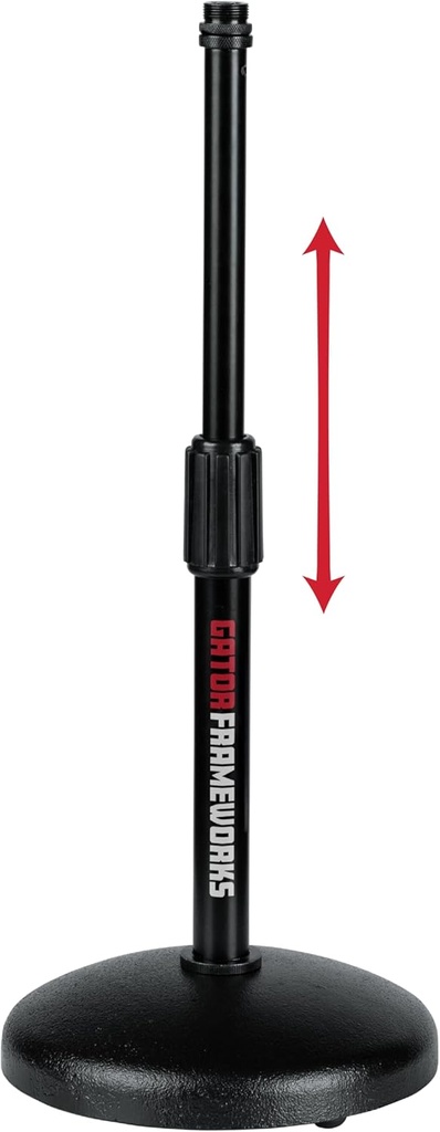 Gator Frameworks Desktop Microphone Stand with Round Weighted Base & Adjustable Height
