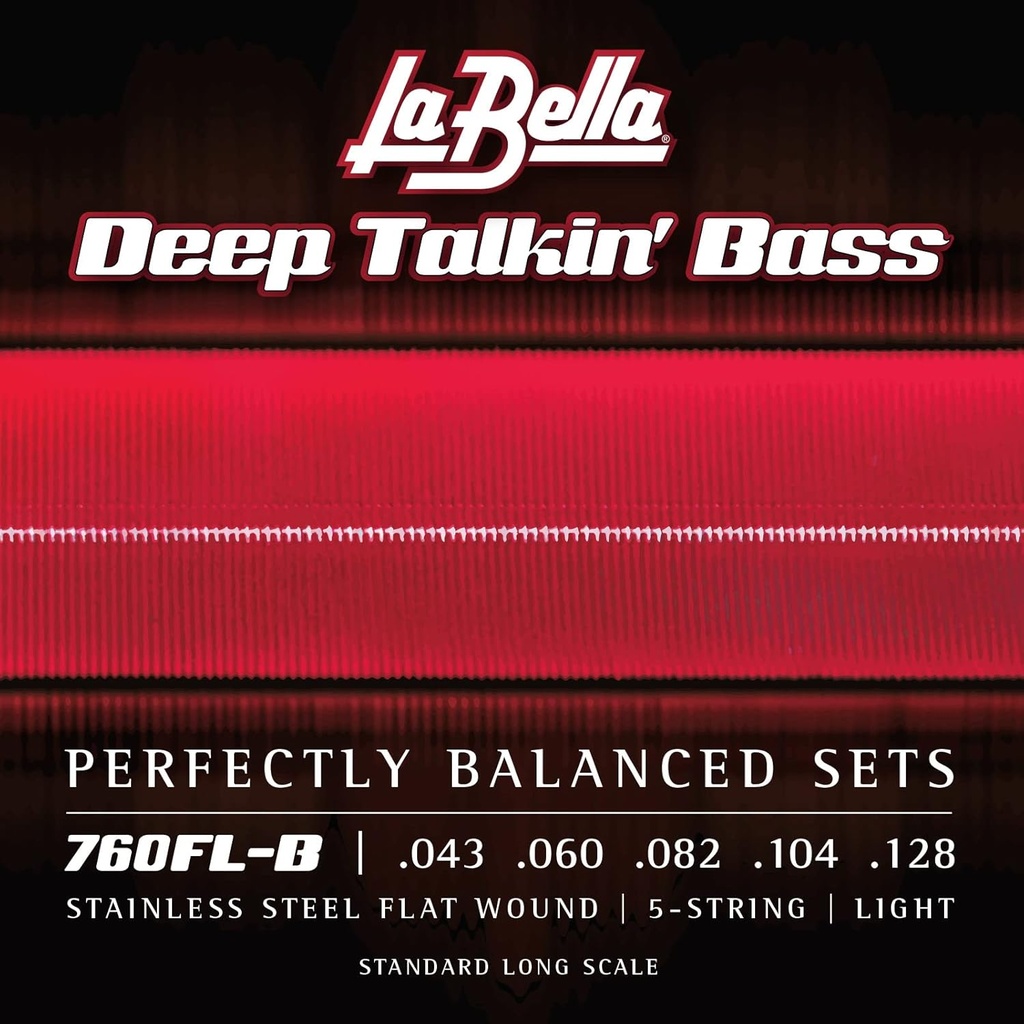 La Bella 760FL-B Stainless Steel Flat Wound Bass Guitar 5-String