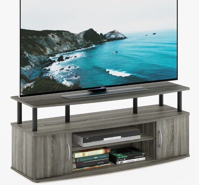 Oak Gray Lifted TV Stand for up to 55" TVs