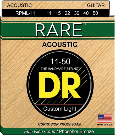[RPML-11] DR Strings RPML-11 Rare Phosphor Bronze Acoustic Guitar Strings 11-50