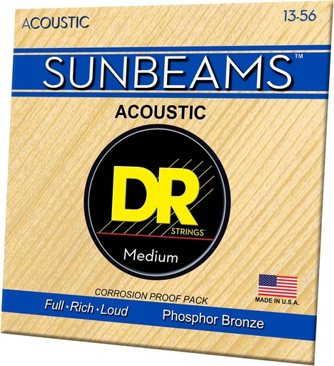 [RCA-13] DR Strings RCA-13 Sunbeam 13-56 Medium Acoustic Guitar Strings