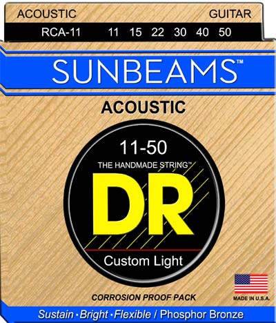 [RCA-11] DR Strings RCA-11 Sunbeam 11-50 Extra Light Acoustic Guitar Strings