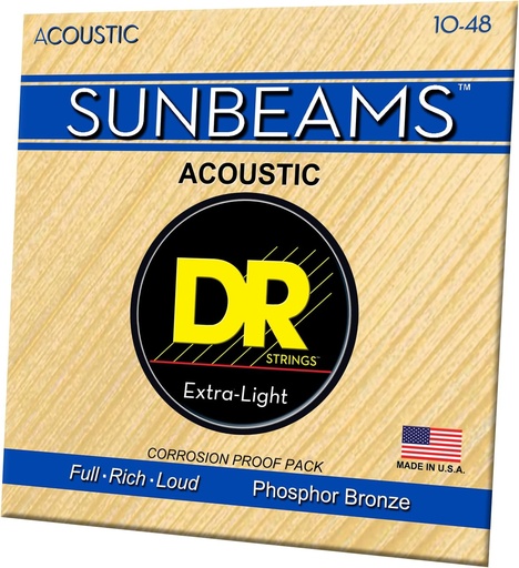 [RCA-10] DR Strings RCA-10 Sunbeam 10-48 Extra Light Acoustic Guitar Strings