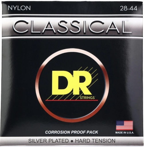 [CN-H] DR Strings CN-H 28-44 Hard Silver-Plated Nylon Classical Guitar Strings