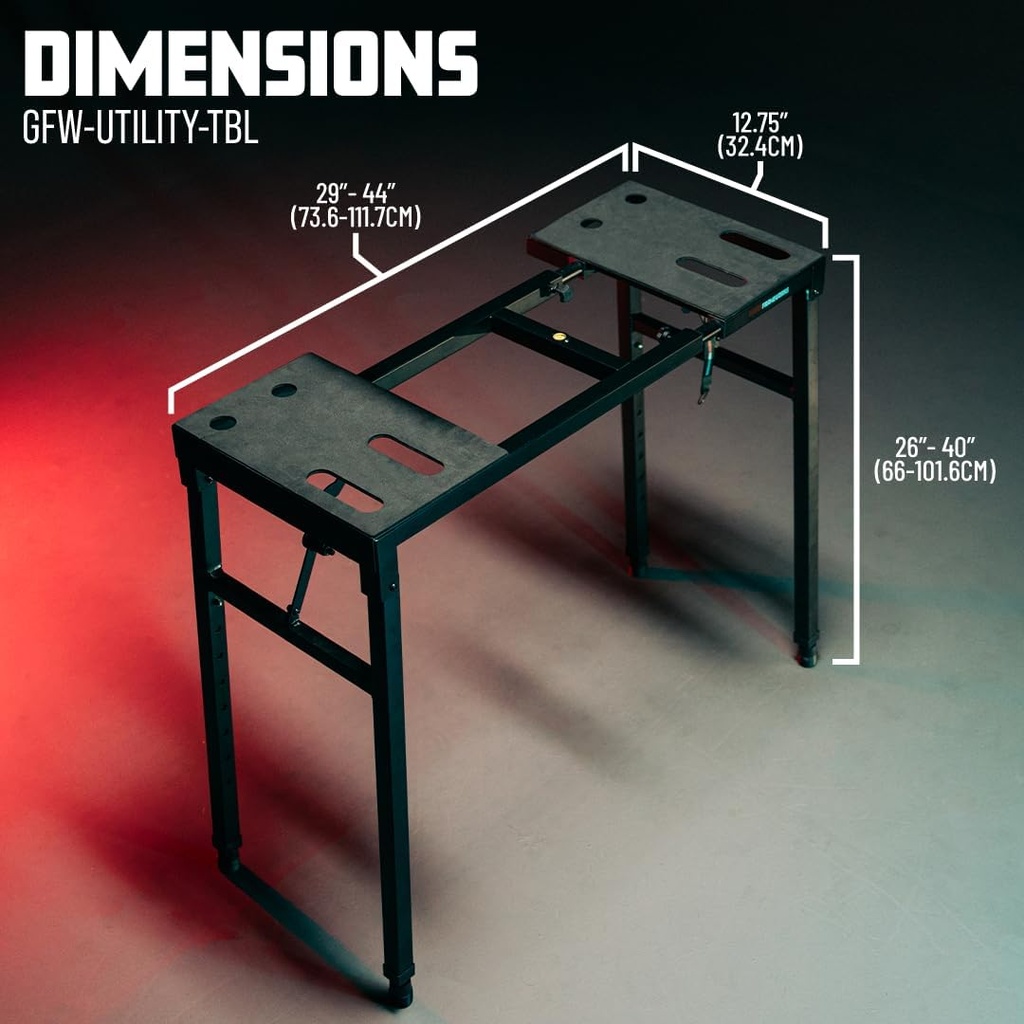 Gator GFW-UTILITY-TBL Heavy-Duty Table with Multi-Adjustable Extrusions and Built In Leveling Assist