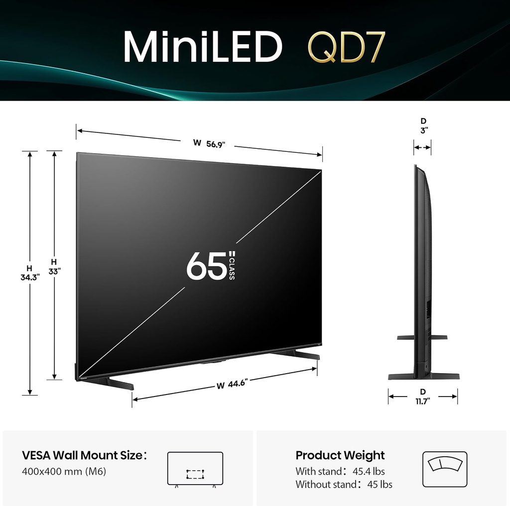 Hisense 65QD7QF 65" 144Hz MiniLED Full-Array 4K Fire TV