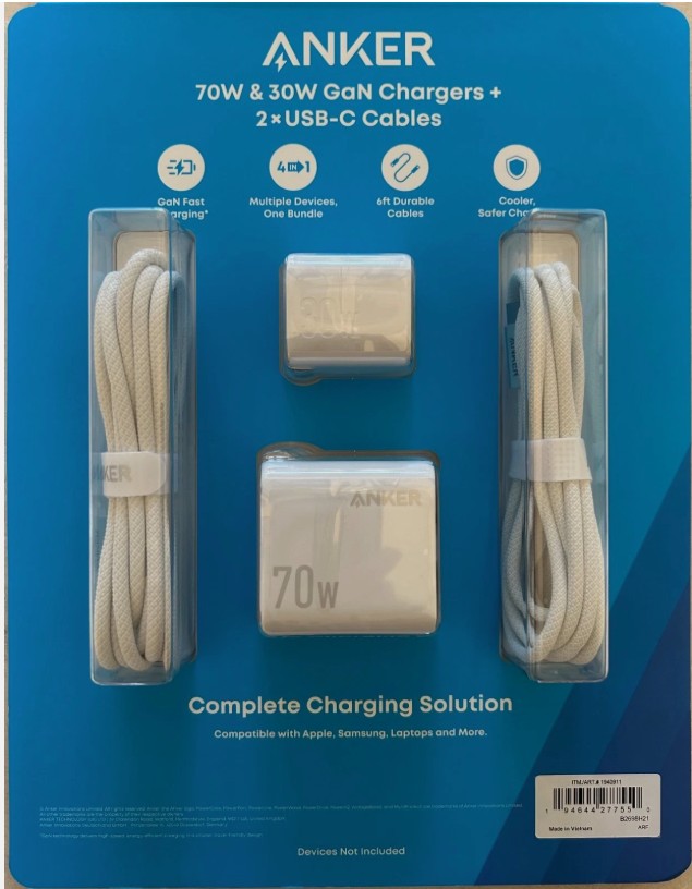 Anker B2698H21 70W/30W Wall Charger Bundle