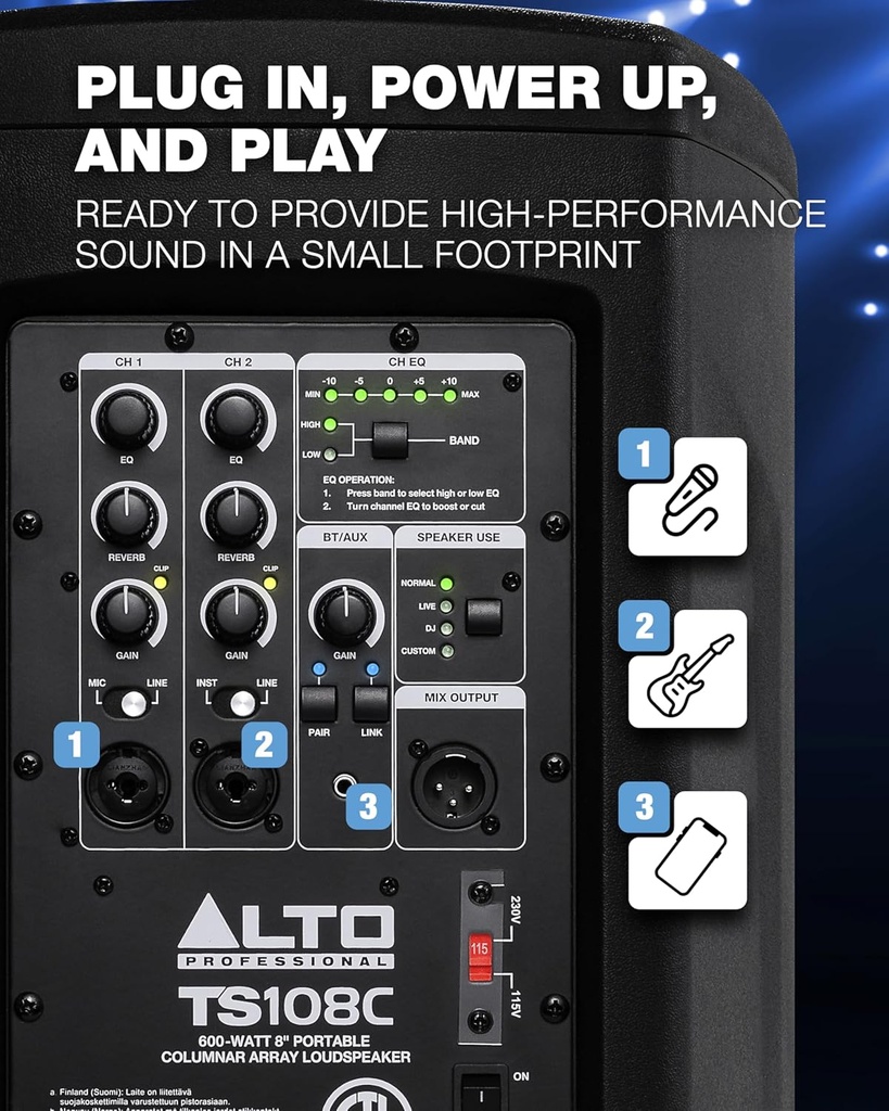 ALTO TS108C 600W Powered Column Array PA Speaker