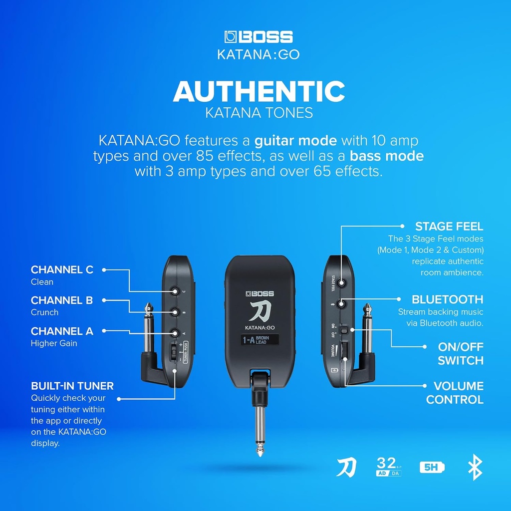 Boss KTN-GO2 Personal Headphone Amplifier for Guitar & Bass