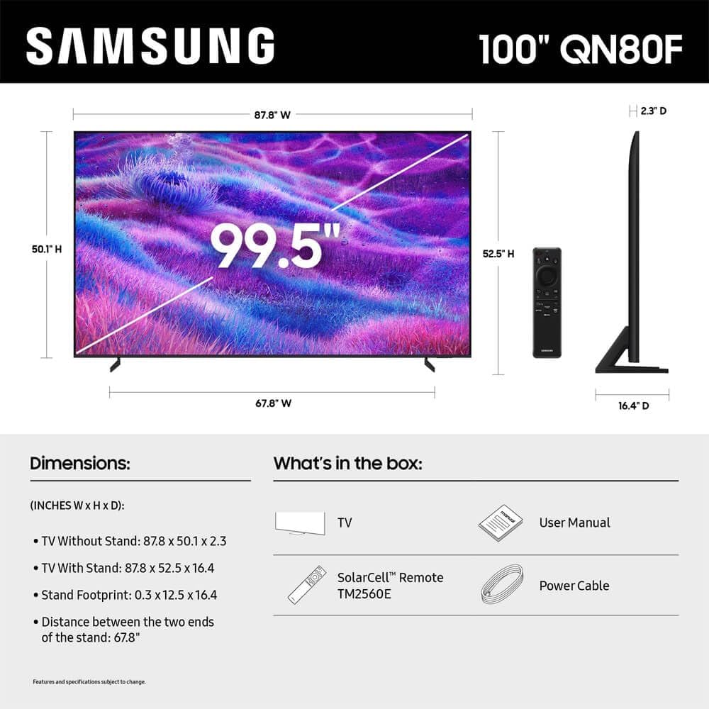 Samsung QN100QN80F 100" Neo QLED 4K up to 144Hz TV