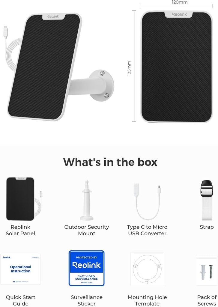 Reolink 3-Watt Solar Panel (White)