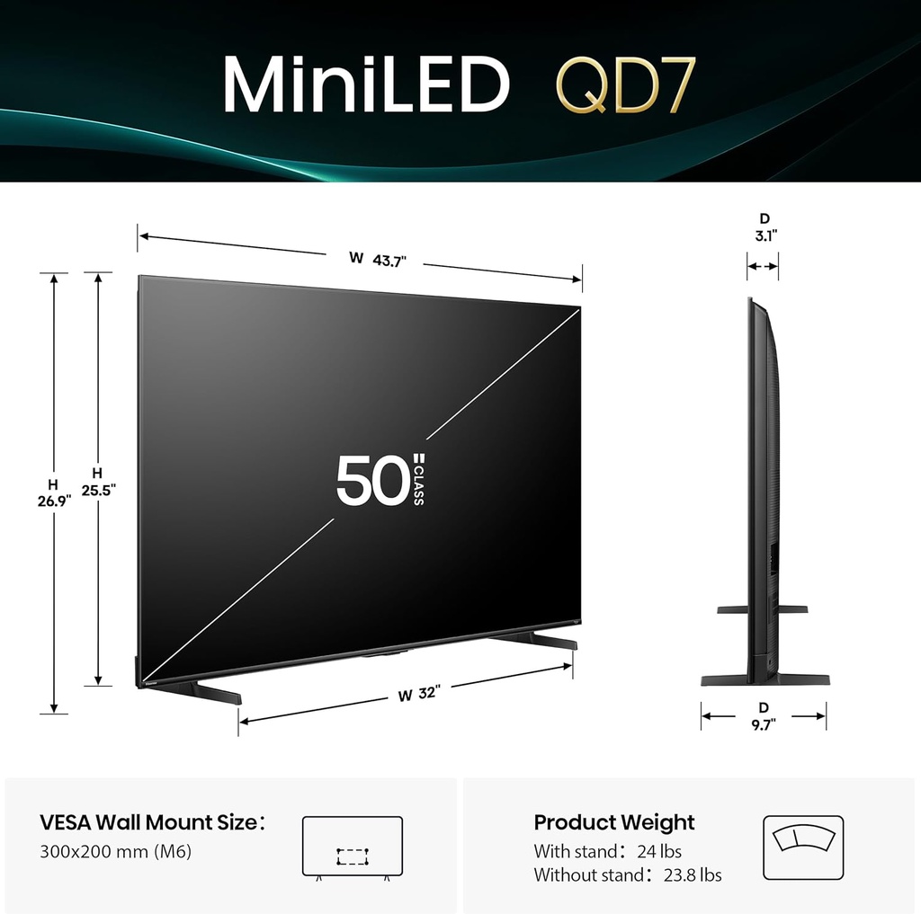Hisense 50QD7QF 50" MiniLED 4K QLED Fire TV