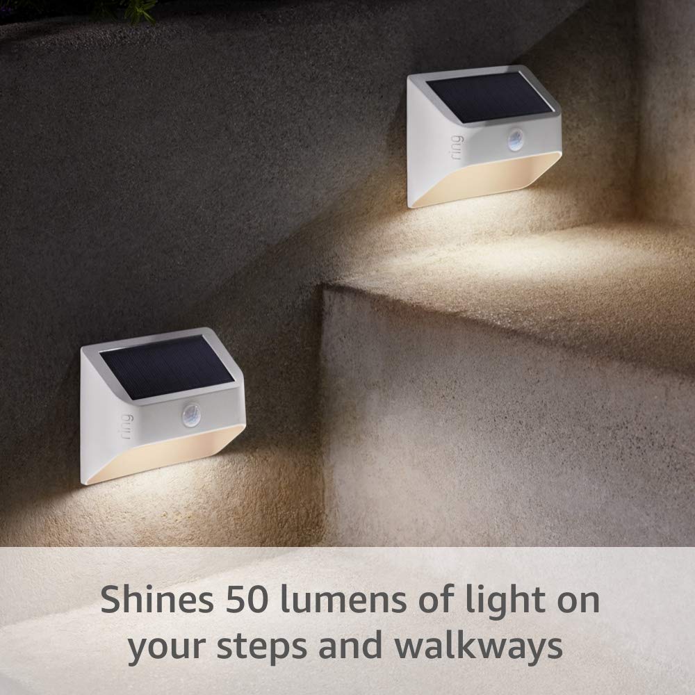 Ring Solar-powered Steplight w/ Motion Detection (White) ***Ring Bridge Required for Smart Control***