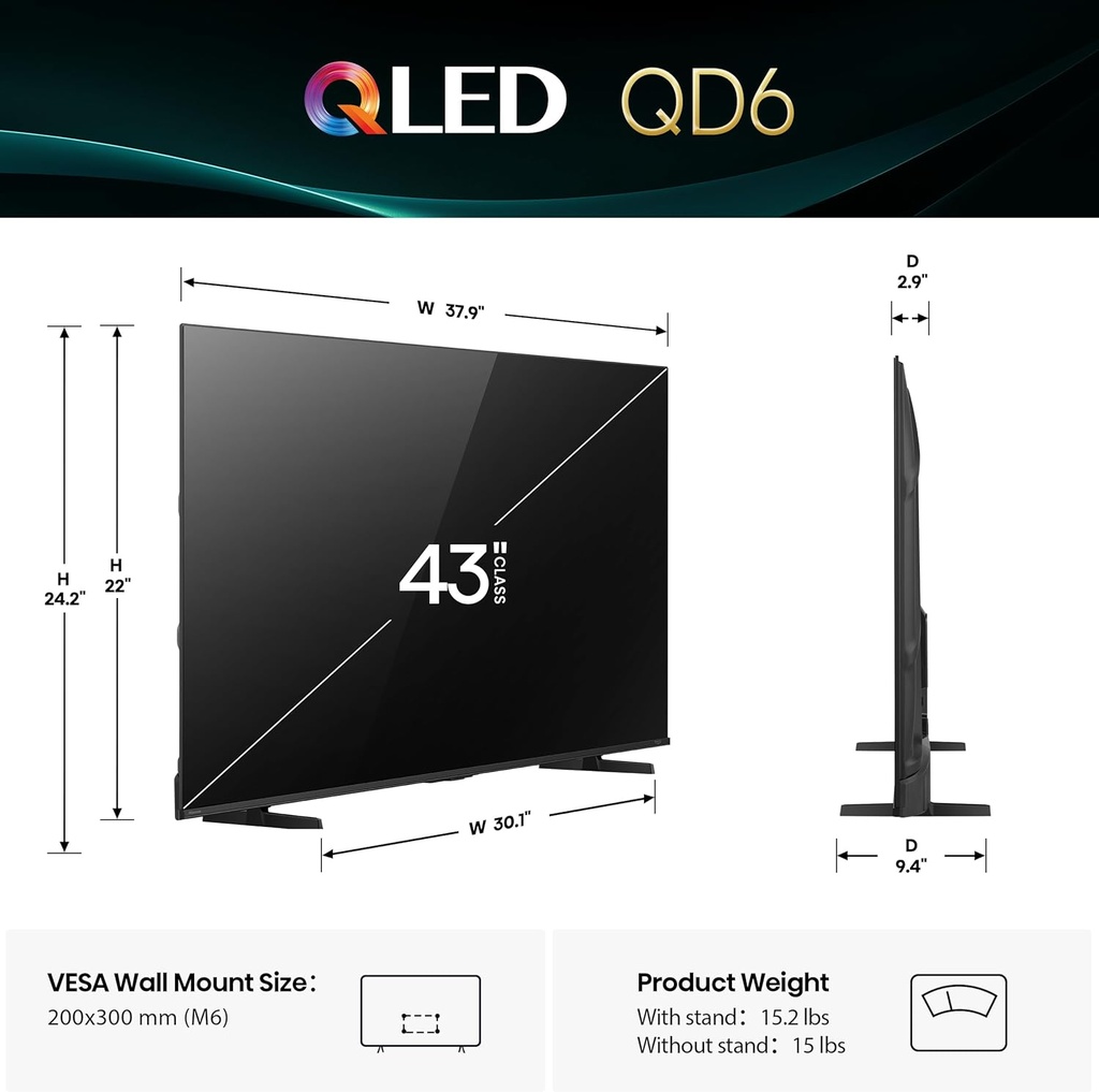 Hisense 43" QLED 4K Fire TV (43QD6QF)