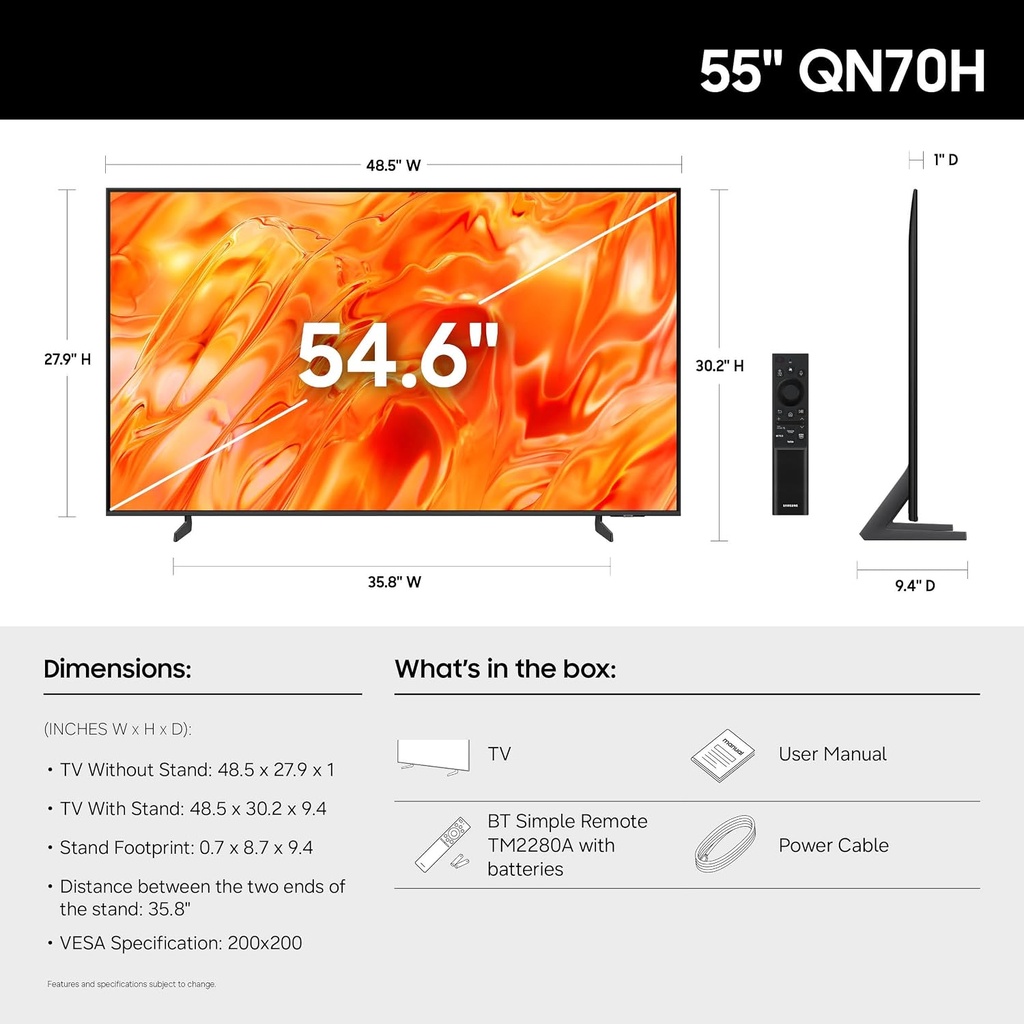 Samsung QN55QN70H 55" 144Hz Neo QLED Smart TV