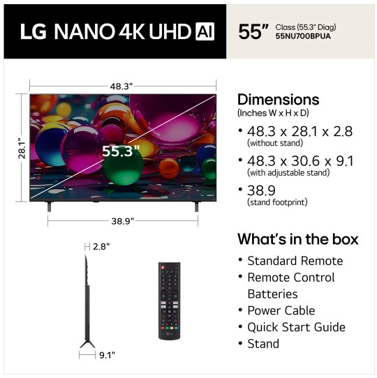 LG 55NU700 55" 4K Smart TV