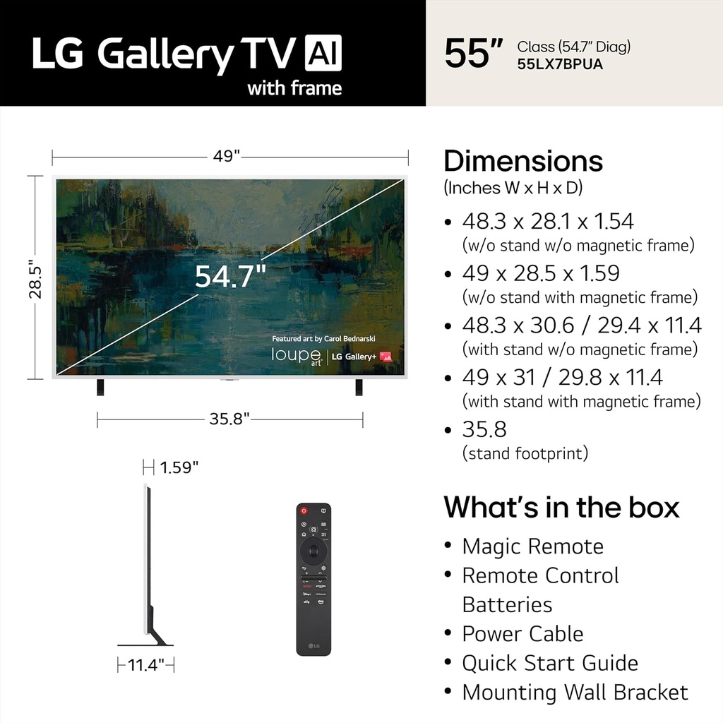 LG 55LX7BPUA 55" 4K Gallery TV