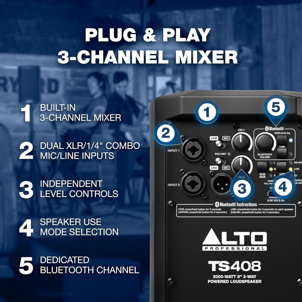 Alto Professional TS408 - 2000W 8" Powered PA Speaker