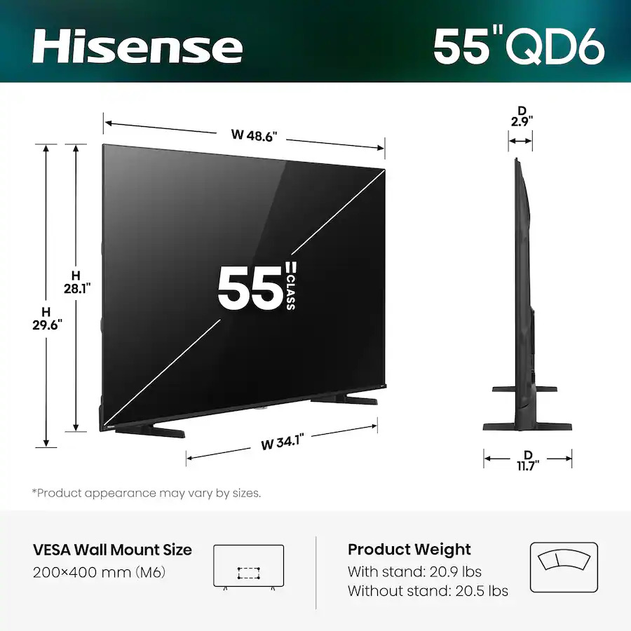 Hisense 55QD6QV 55" Smart 4K QLED TV