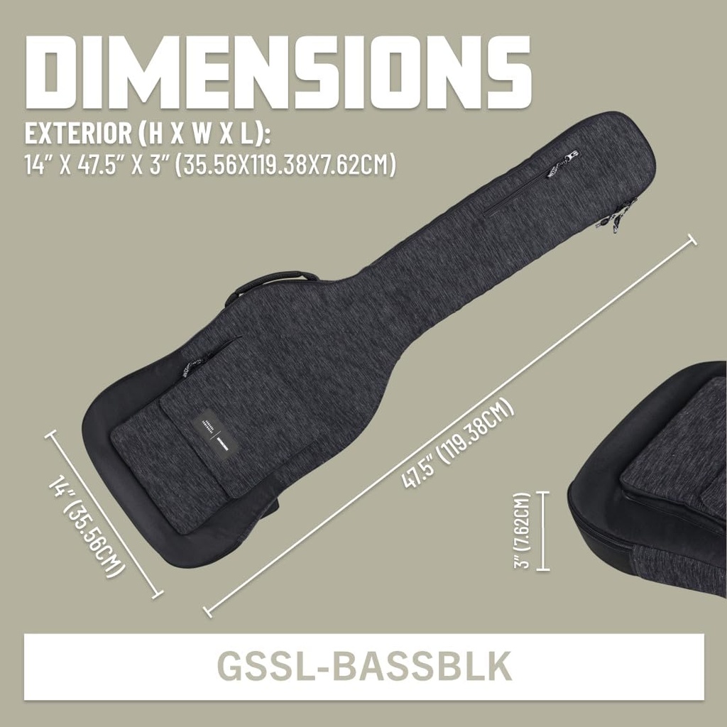 Gator GSSC-BASSGRY Gig Bag with Sustainable Materials (Black) (copy)