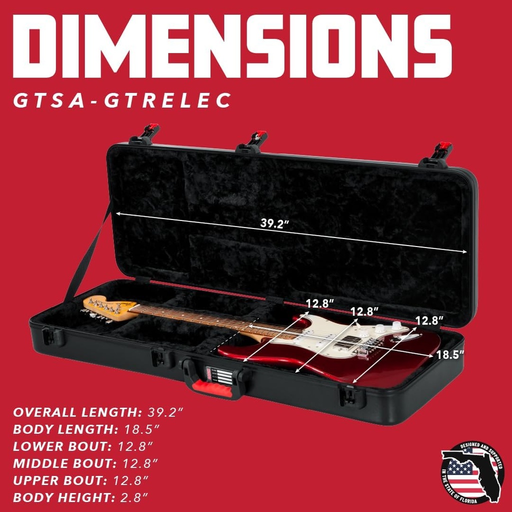 Gator GTSA-GTRELEC TSA Approved Molded Flight Case for Electric Guitars