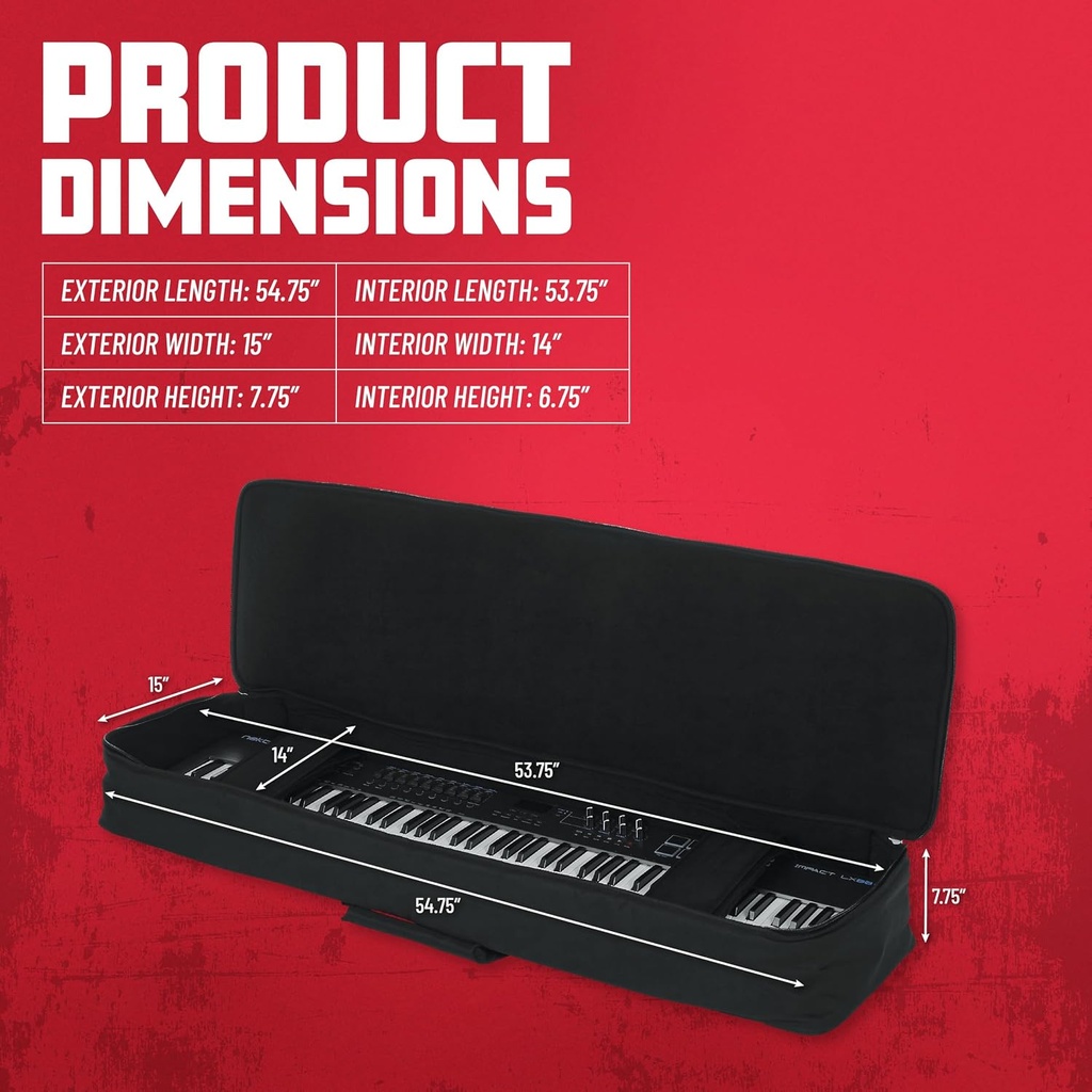 Gator GKB-88 SLIM Cadet Series Light Duty Keyboard Bag for 88 Note Keyboards and Electric Pianos (copy)