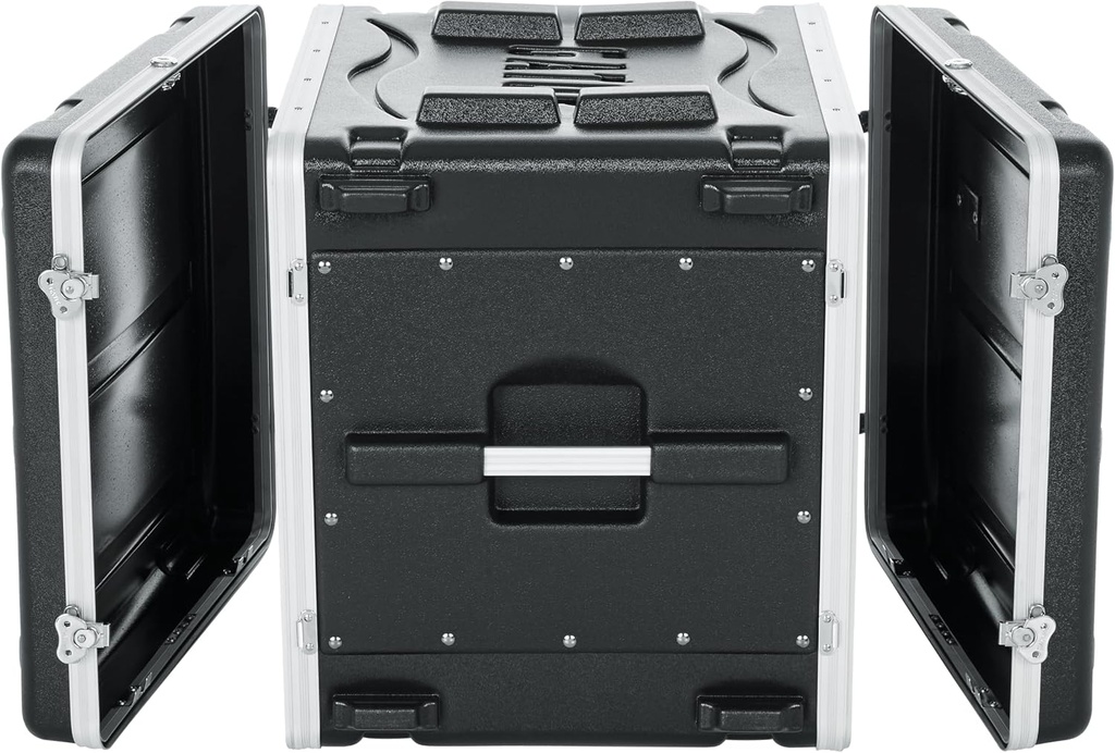 Gator GR-10L Molded PE Rack Case; Front, Rear Rails; 10U; 19" Deep; Locking