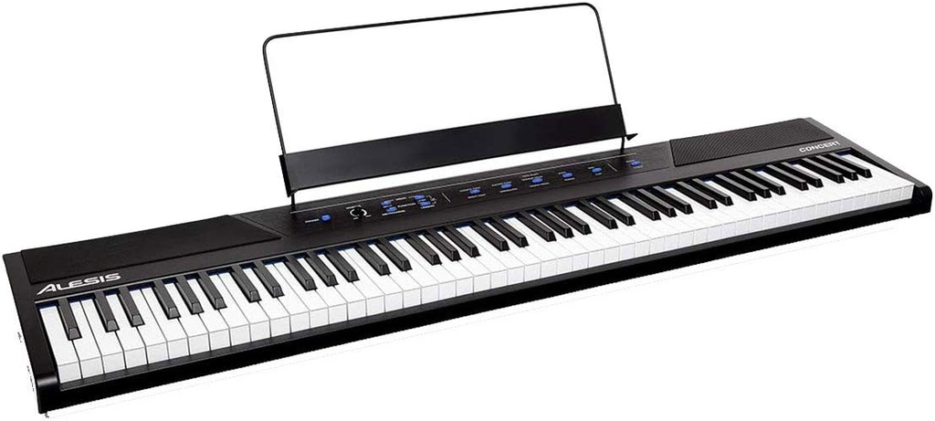 Alesis Concert 88-key Digital Piano  Semi-weighted Action, 10 Voices, 128-note Polyphony, Split and Layer Modes, Onboard Speakers, USB-MIDI, and Included Sustain Pedal