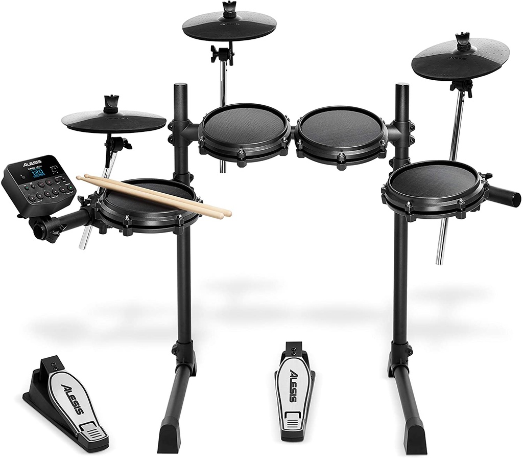 Alesis Drums Turbo Mesh Kit – Electric Drum Set With 100+ Sounds, Mesh Drum Pads, Drum Sticks, Connection Cables and 60 Melodics Lessons