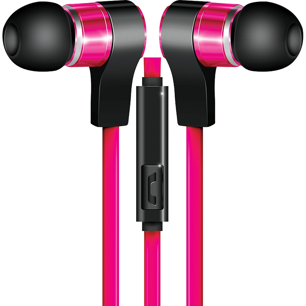 Coby In-Ear Metal Pink Headphones w/ Mic