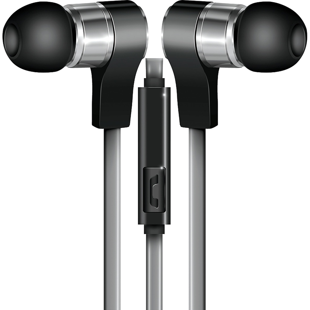 Coby In-Ear Metal Silver Headphones w/ Mic