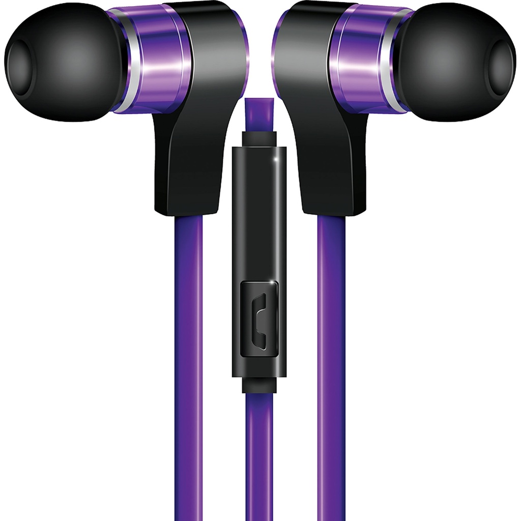Coby In-Ear Metal Violet Headphones w/ Mic