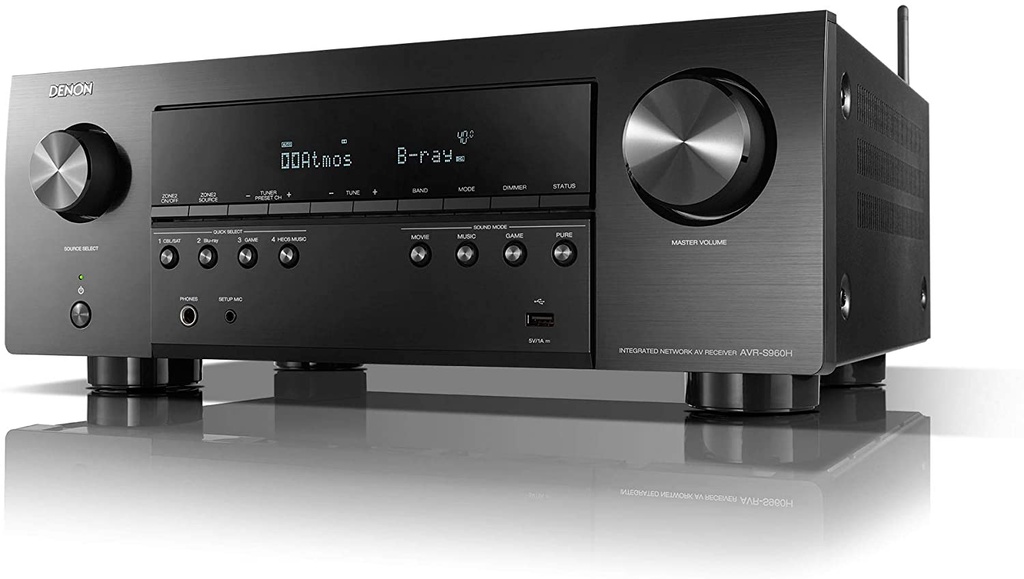 Denon AVRS960H 7.2 channel 8K Ultra HD AV receiver with 90W per channel
