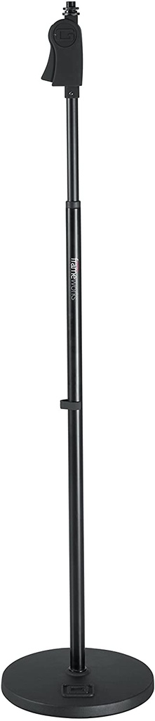 Gator GFW-MIC-1001 Round Base Mic Stand with Deluxe One-Handed Clutch and 10" Base