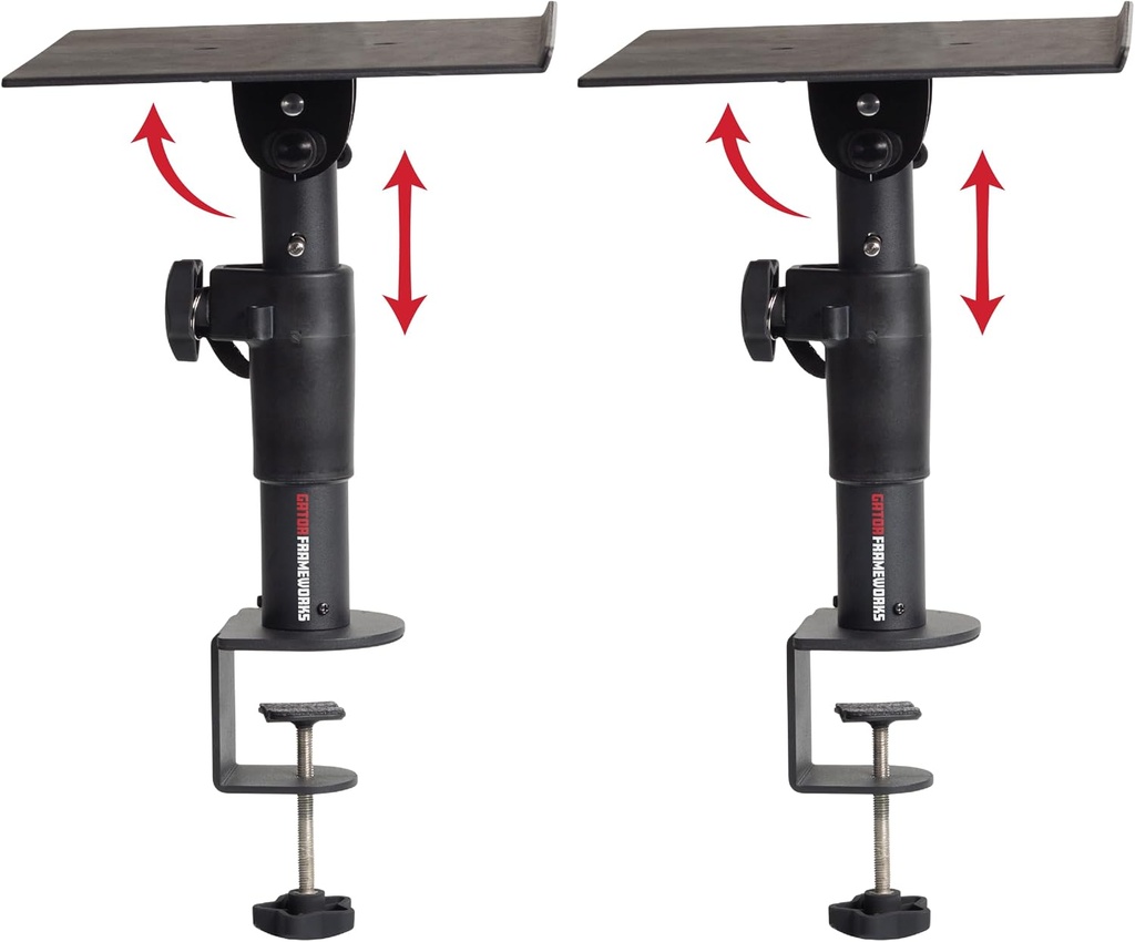 Gator GFWSPKSTMNDSKCMP Clamp-On Studio Monitor Stand (Pair)