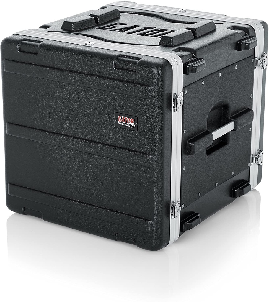 Gator GR-10L Molded PE Rack Case; Front, Rear Rails; 10U; 19" Deep; Locking