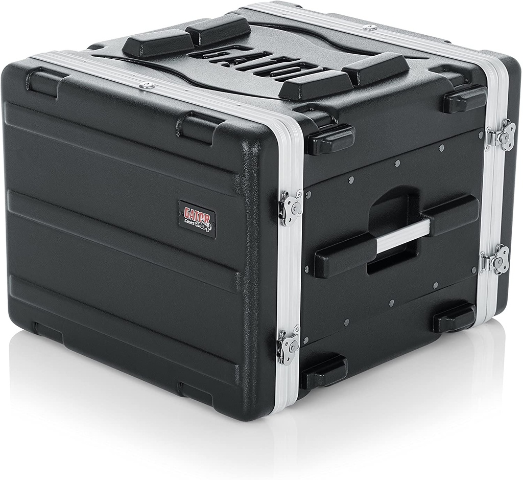 Molded PE Rack Case; Front, Rear Rails; 8U; 19" Deep; Locking