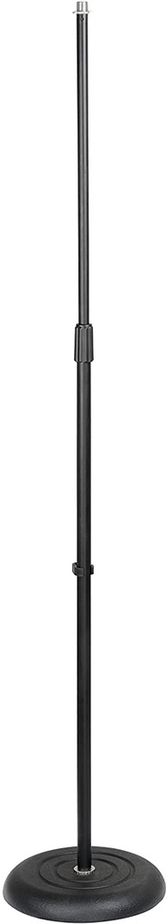 Rok-It RI-MICRB10 Tubular Microphone Stand with 10” Round Base and Easy-Twist Clutch Height Adjustment.