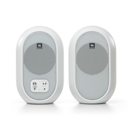 JBL White Compact Desktop Reference Monitors with Bluetooth (Pair)