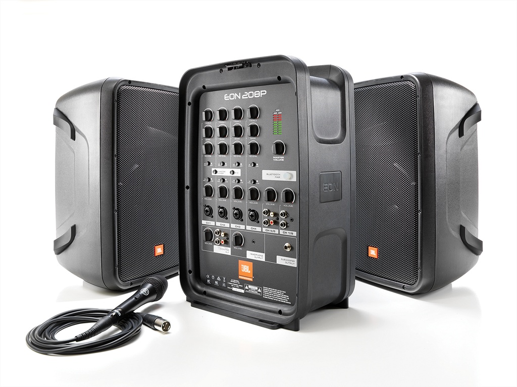 JBL Pro Packaged 8" 2-Way PA with Powered 8-Channel Mixer and Bluetooth 300W
